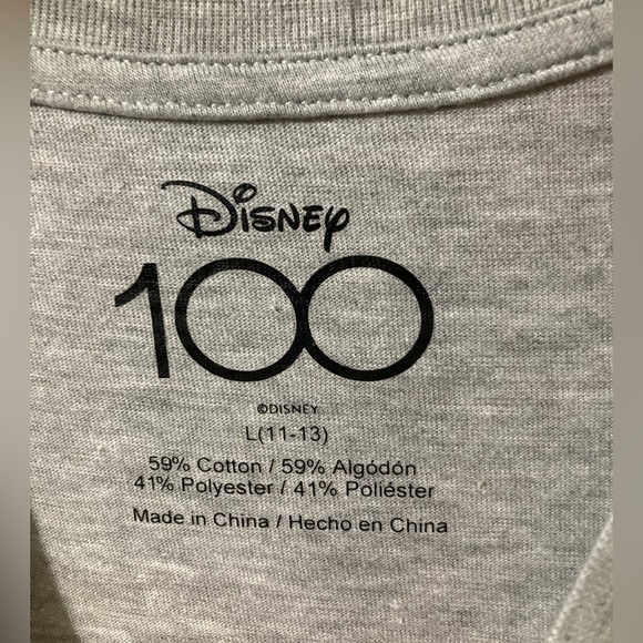 NWT - Disney 100 size L (juniors) tee shirt in gray - Picture 3 of 5